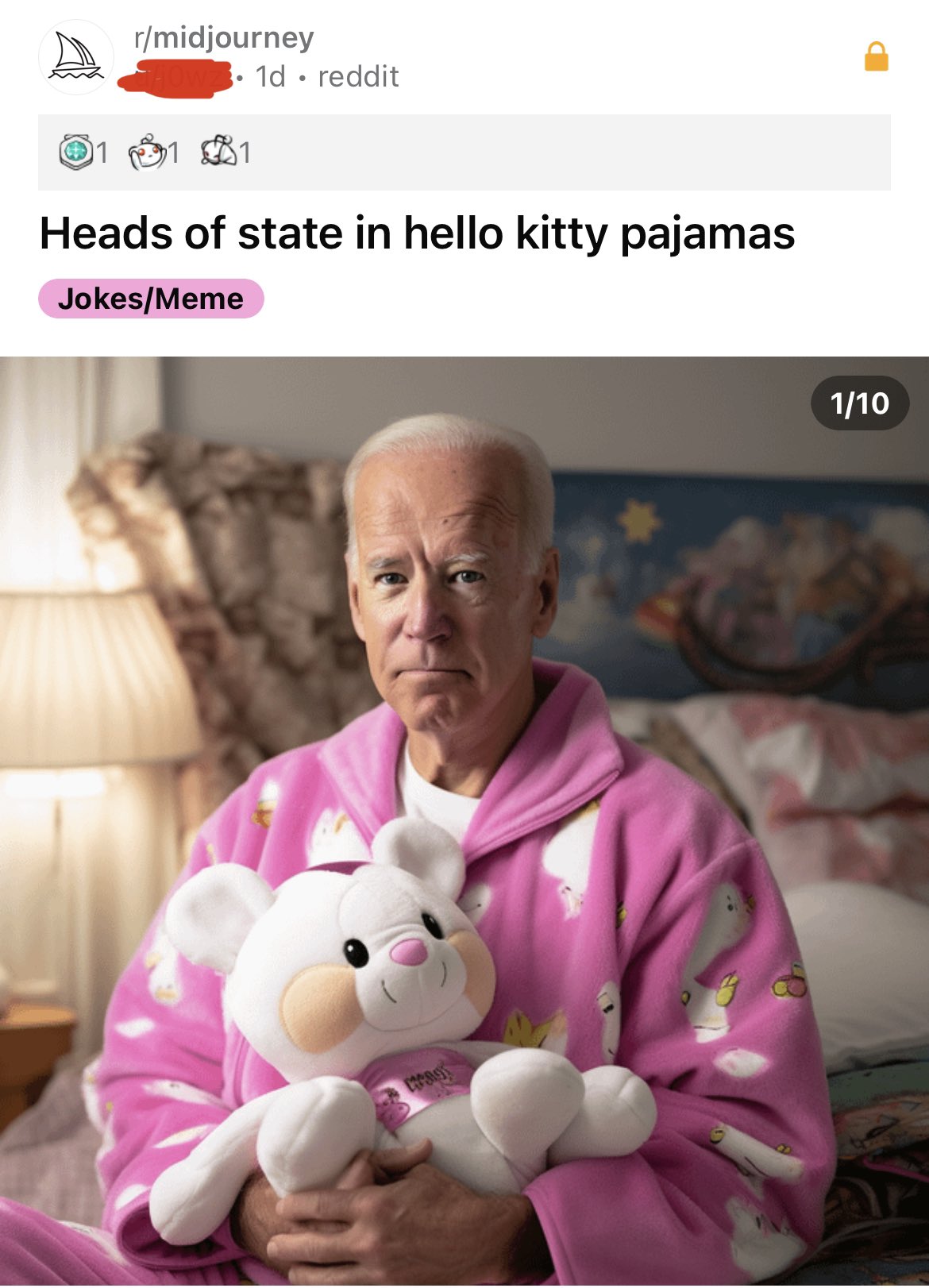 Heads of state in hello kitty pajamas : r/midjourney