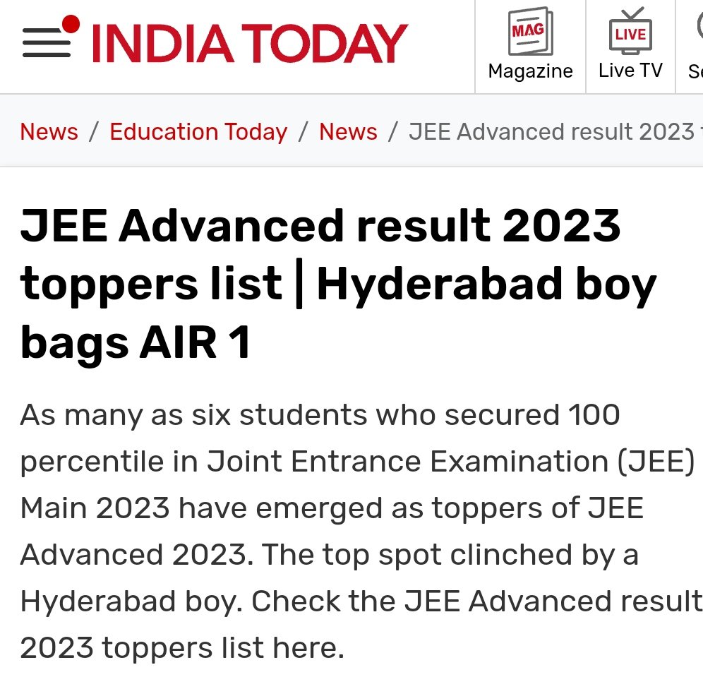 #jeeadvanced2023 results are out.

In Top 50, there are no girls. The highest rank of a female student is 56.

Before, anyone cries of discrimination, we must say, female students used to perform much better 35 years back. 

Sunita Sarawagi was within top 20 in 1987.…