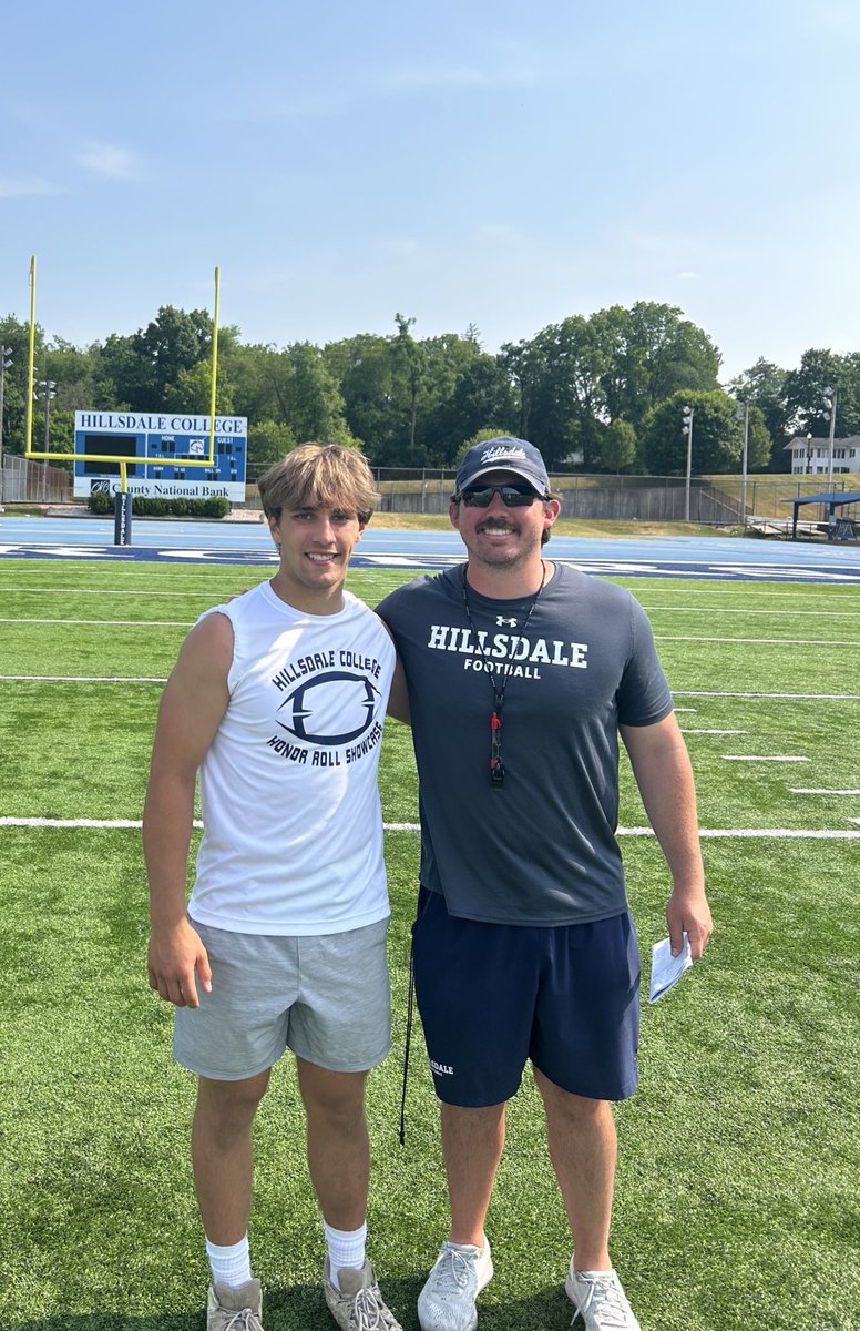 NicholasFinn12's tweet photo. Had a great camp today @Hillsdale_FB. I was able to get a new Broad Jump max at 9”2 and ended the camp with a Pick!
@CoachFrey @PrepRedzoneMI https://t.co/gsFjhCst1g
