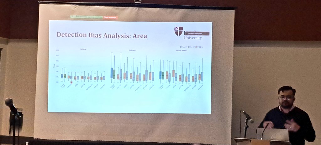 Our work investigating the underlying statistics of benchmark datasets for X-ray prohibited object detection - presented by @BKShalon @cvpr #CVPR2023, joint work with @neel_bhowmik, @symbollican @comp_sci_durham - paper: breckon.org/toby/publicati…