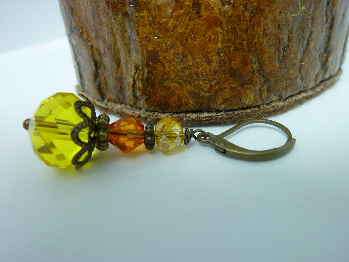 Excited to share the latest addition to my #etsy shop: Antique Bronze, Yellow and Orange Crystal Earrings etsy.me/46bfcjZ #yellowjewelry #orangejewelry #bronzejewelry #dangleearrings #dropearrings #bronzeearrings #yellowearrings #orangeearrings #madeinmontana