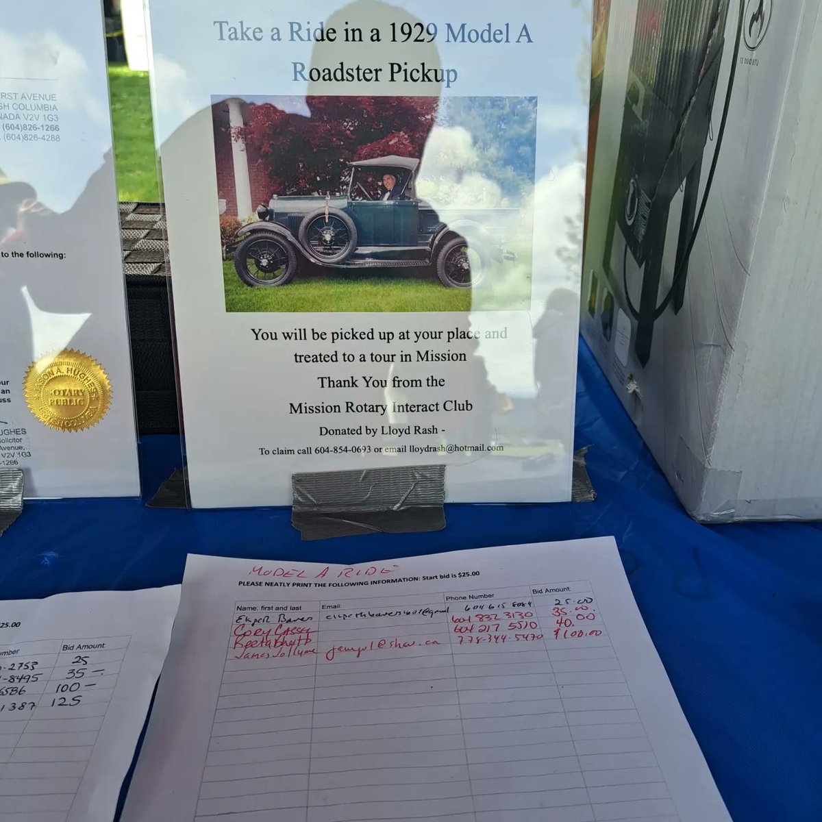 MissionRotaryAM's tweet photo. Prizes to be Won at Old Car Sunday under Mission Rotary Tent.

🌟 Master Chef 3 in 1 Smoker Cooker.

🌟 Ride in the 1929 Model A Roadster Pick Up. 

🌟 Couple's Will $750 Value - Taylor, Tait, Ruley &amp; Co.

🌟Barbecue Gift Basket with tools.

🌟 Golf Gift Basket ( incl $100 GC) https://t.co/Qw2RrbJd7Y