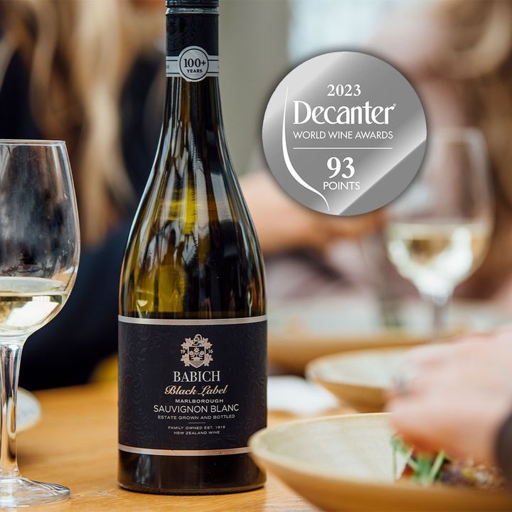 Delighted to receive 93 Points at the 2023 @decanterawards for our 2022 Black Label Marlborough Sauvignon Blanc. 

"Beautifully layered floral and fresh fruit aromatics with a poised, elegant texture, a soft, mineral core and a fine acidity."

#babichwines #caringcomesnaturally