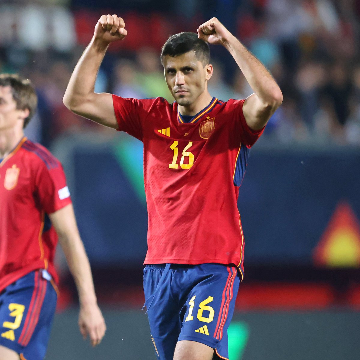 Congratulations to Aymeric @Laporte and Rodri on being crowned 2023 #NationsLeague 𝗖𝗛𝗔𝗠𝗣𝗜𝗢𝗡𝗦 with Spain! 🇪🇸🏆