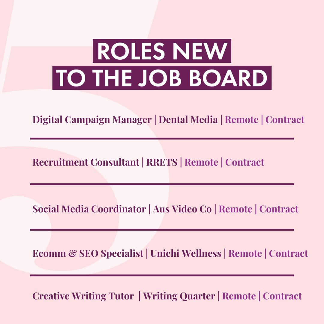Check out the new projects on the Jobs Board this week 💰 ​​​​​​​​​​​​​​​​​​​​​​​​
Get it girl - apply via the FG jobs board now 🔗 ​​​​​​​​​​​​​​​​#linkinbio 

#jobsforher #newjob #hiring #jobsearch #jobseeker #australiajobs #melbournejobs #brisbanejobs #geelongjobs #womeninwrit