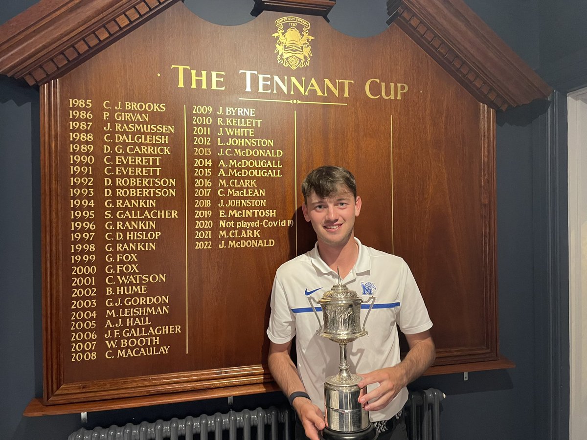 Well done to <a href="/James_morgan27/">James</a> 🏆 winner of the 2023 Tennant Cup.