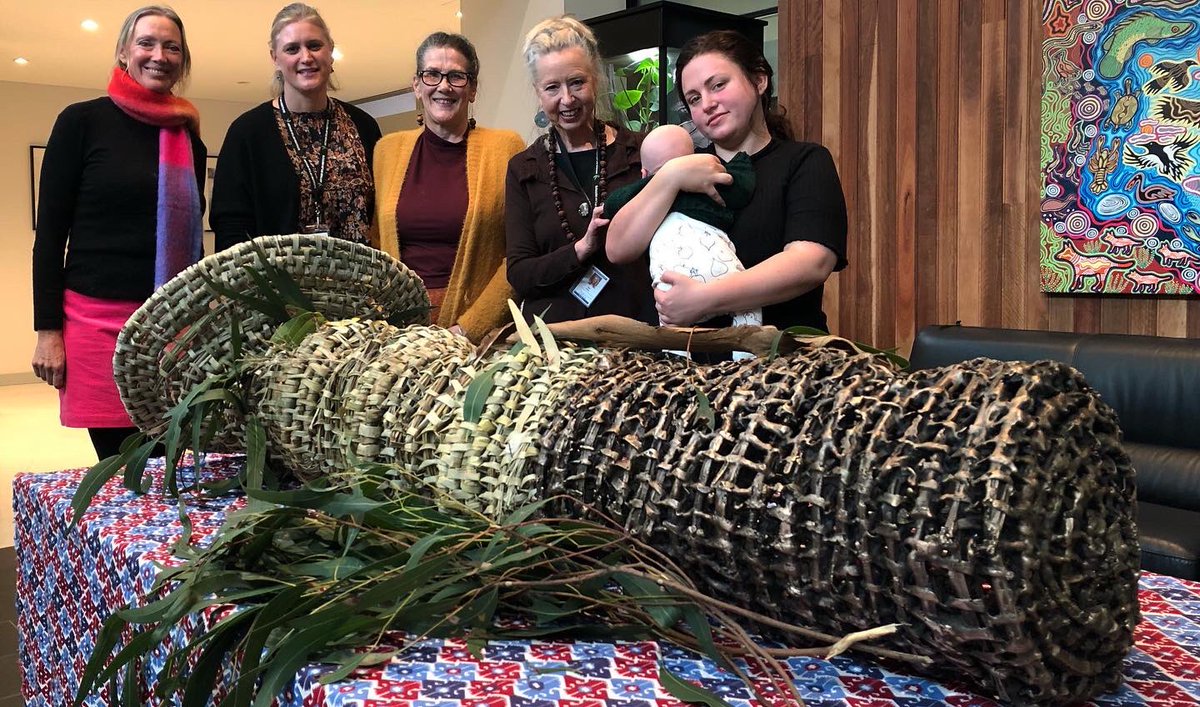 Our iuk (eel) trap has arrived at ARI! A long, thoughtful journey, weaving together knowledges, ideas, experiences. Deeply grateful to Aunty Kim Wandin for such skilful art &amp; guiding our deep listening on Wurundjeri Country. Big thanks to Chris Joy, @eco_christinar <a href="/millermaddi_/">maddi</a>