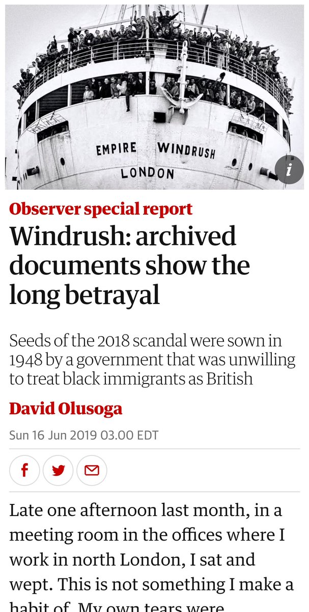 @Armitagec1990 @NoContextBrits It's a lie!
My father was invited here to work on the railway by the government
We travelled on British passports
We flew BOC into Stansted

Yet we were met with hate, racism & general hostility

The wicked #WindrushScandal is still ongoing
Many died, deported or lost everything