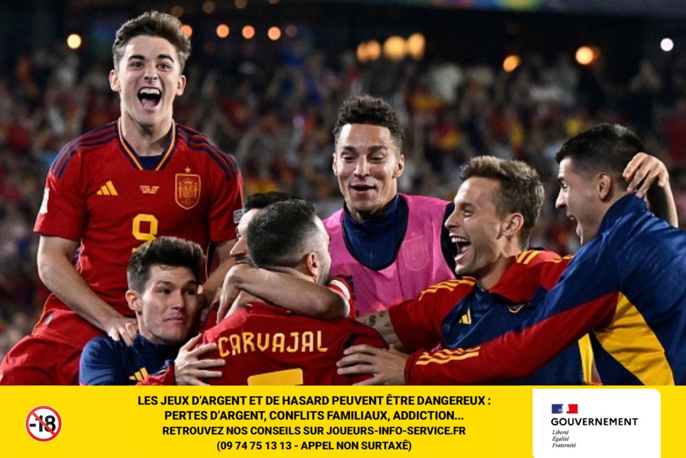 🏆 L'Espagne remporte la 3ème Ligue des Nations ! Son premier trophée depuis 2012 ! #CROESP 

Elle devient la 2e nation à avoir remporté l'EURO, la Coupe du Monde, les Jeux Olympique et la Ligue des Nations après la France 🇫🇷🐓