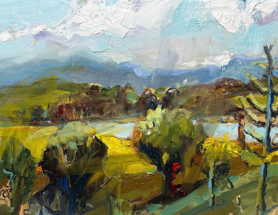 A plein-air demo from a couple of years ago. At Tweed Valley Regional Gallery, there is an amazing view from the terrace over sweeping hills and a lake.

Just magic on a bright sparkly day.

“Tweed Valley”, 30X40cm, oil on board.

#artinspiration #tweedvalley