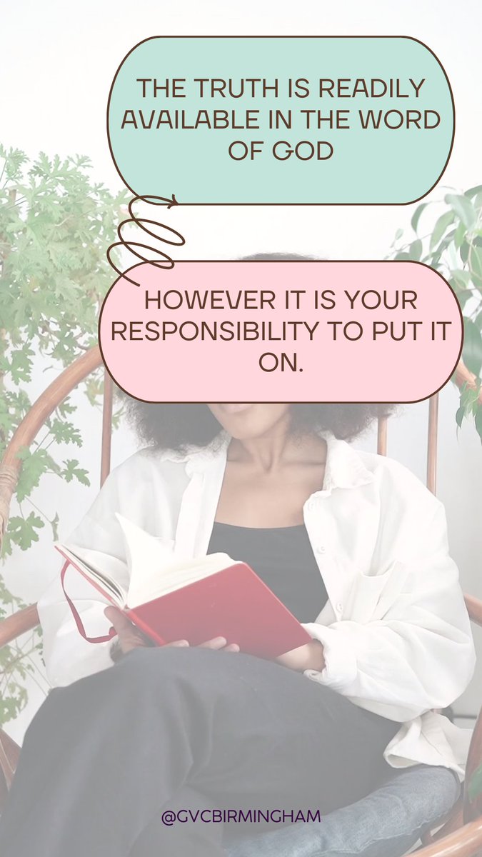 GVCBirmingham's tweet photo. Truth is vital to win every battle. 
And the Word of God is truth. John 14:6 

The same #truth is readily available in the Word of God, however, it is your responsibility to put it on at all times. Have you?
#dailyinspiration
#improveyourself
#christian
#gvcbham
#GVM https://t.co/nCi4ZOSHyv