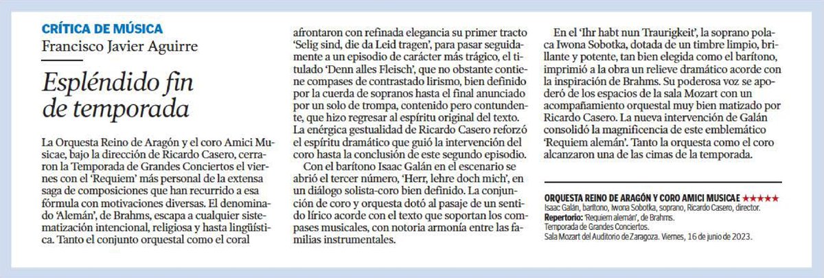 tapia_maikel's tweet photo. «Tanto la orquesta como el coro alcanzaron una de las cimas de la temporada» | ✍️ @heraldoes 🗞️

👉 @OrquestaORA 
👉 @AmiciMusicae https://t.co/WyHuFHpL8w