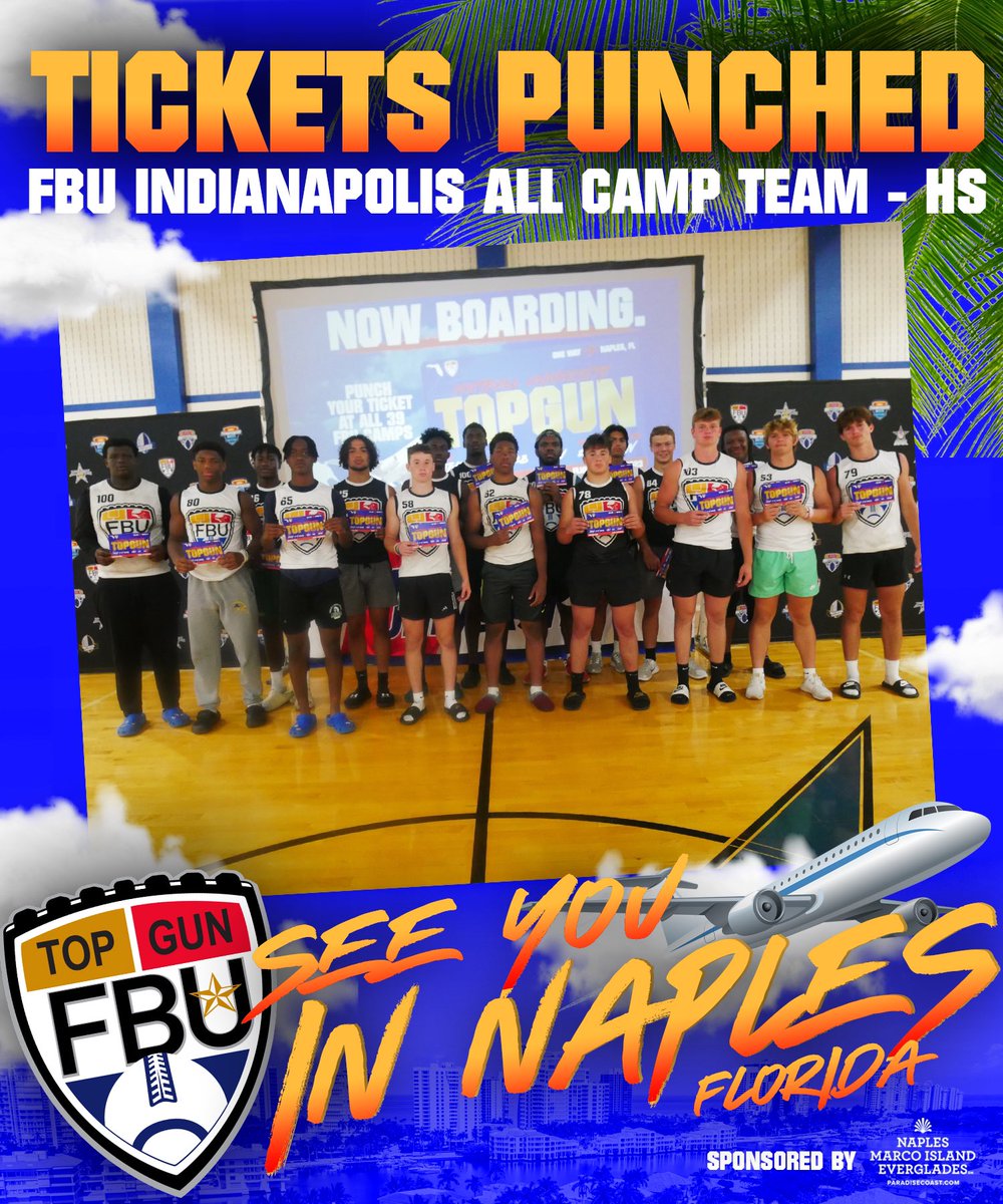 ALL CAMP TEAM 🌴

Congratulations to these High School athletes on being selected as the top athletes in their position group for the weekend ✅

Your tickets to Naples, FL for FBU Top Gun are punched ✅

#FBU #GetBetterHere