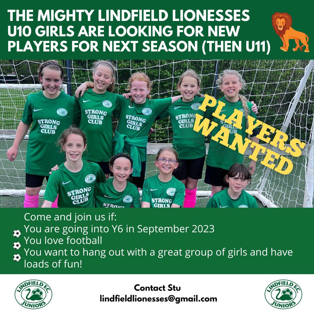 Stuart Poole (@stuartpoole17) on Twitter photo Looking for new girl players in Y6 from Sept 23 for the Lionesses of Lindfield .. send me a message if your daughter is interested #lindfieldjuniorsfc #scwgfl <a href="/SCWGFL/">SCWGFL</a> <a href="/lindfieldjunio1/">lindfieldjuniorsfc</a> <a href="/Lionesses/">Lionesses</a> <a href="/girlsfootball/">Tom Jamieson</a> <a href="/LindfieldLife/">Lindfield Life</a> <a href="/midsussexfootb1/">MSFA</a> Looking for new girl players in Y6 from Sept 23 for the Lionesses of Lindfield .. send me a message if your daughter is interested #lindfieldjuniorsfc #scwgfl <a href="/SCWGFL/">SCWGFL</a> <a href="/lindfieldjunio1/">lindfieldjuniorsfc</a> <a href="/Lionesses/">Lionesses</a> <a href="/girlsfootball/">Tom Jamieson</a> <a href="/LindfieldLife/">Lindfield Life</a> <a href="/midsussexfootb1/">MSFA</a>
