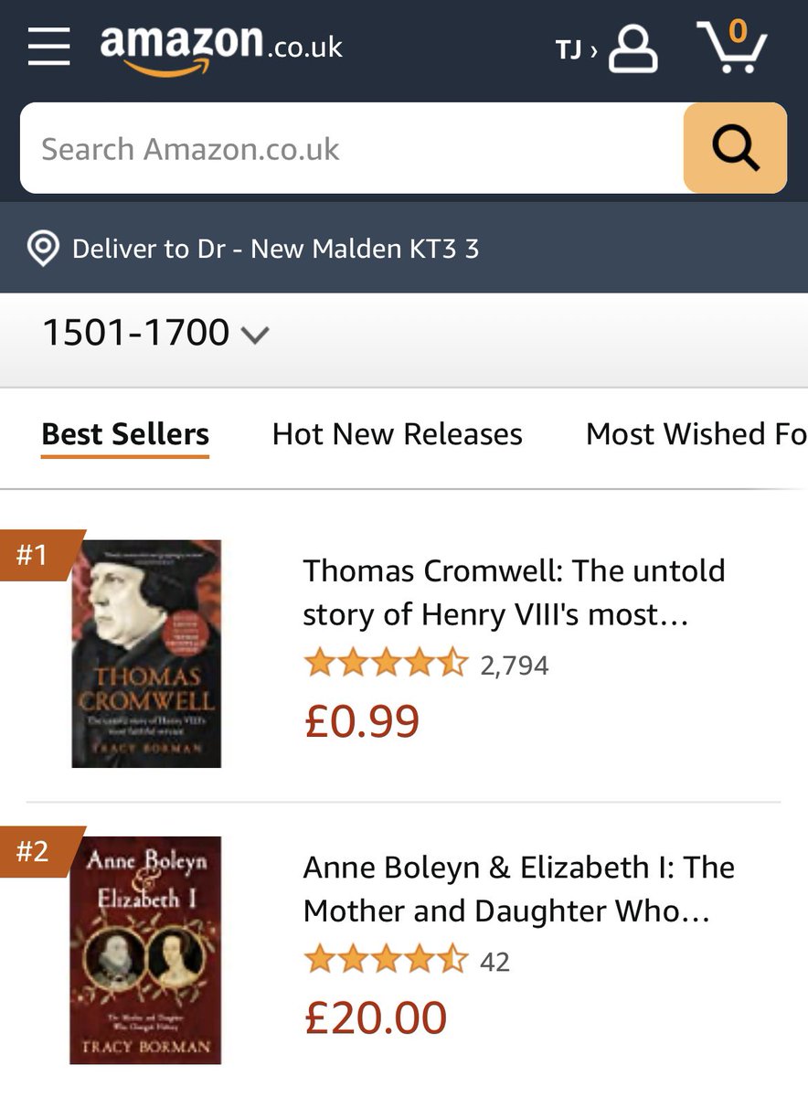 Not sure #AnneBoleyn would approve of who knocked her and #ElizabethI off the top spot 🪓 #ThomasCromwell  @AmazonUK @AmazonKindle @HodderBooks