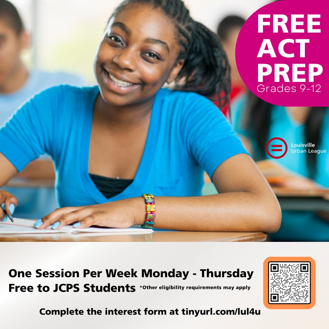 LouisvilleUL's tweet photo. Prepare your high school student for higher education with FREE ACT PREP classes. Visit https://t.co/PRADzhYNMn https://t.co/d5RfsQnTad