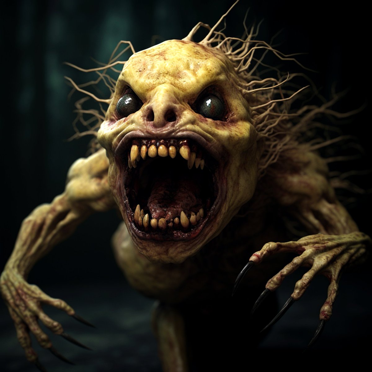patzenirov's tweet photo. cute horror #kodamas #aiart #aiartcommunity #aiartwork #horrorart #conceptart #midjourney #midjourneyart #midjourneyartwork #gallery #kodama #dailyprompt #patzenirov #llpjs #AiArtSociety https://t.co/Fb5y59nSiF