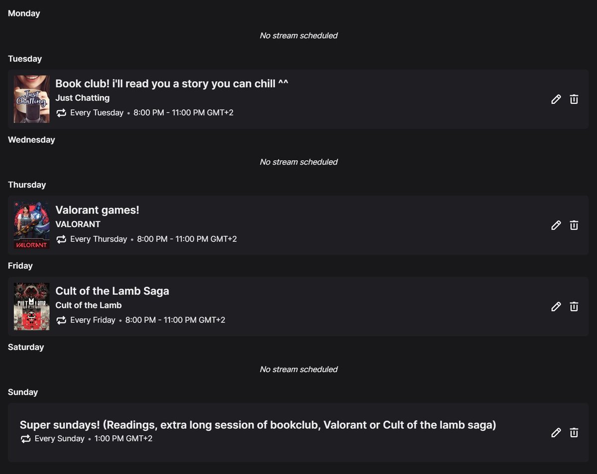 CorvusAvis666's tweet photo. I present to you....  The stream schedule for the week of the 19th till 25th of June! Hope to see you on the streams ^^ https://t.co/eCUHF6ihcF