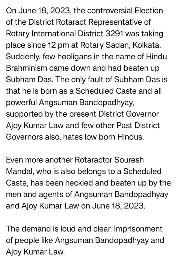 SwarnavBiswas19's tweet photo. Please take cognizance of this type of arbitrary election conduct intended to indulge in financial fraud being in authority of the Council and we have the fir copies of their theft and for fitting the public fund raised by taking donations.@JenJonesRotary @Rotary @KPDetectiveDept https://t.co/e3iWxA1kSI