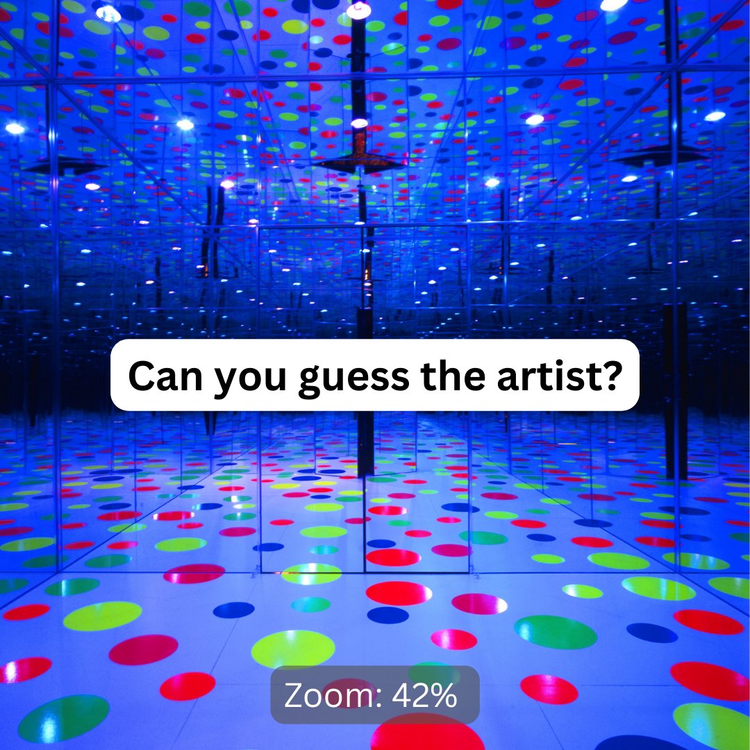 #ZoomIn quiz: can you guess this artist? Hint: this Japanese contemporary artist once said “Our earth is only one polka dot among a million stars in the cosmos.” ɐɯɐsnʞ ᴉoʎɐ⅄ :ɹǝʍsu∀ 🏛️ @mattressfactory