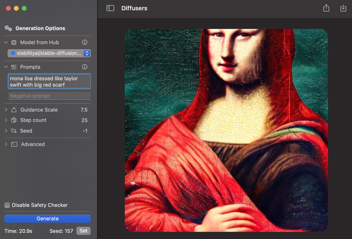 Bruce Li (@zbruceli) on Twitter photo You can run Stable Diffusion locally on your Macbook, iPad and iPhone, without cloud GPU. Thanks to Core ML and 6-bit palettization. Download the Diffuser app by <a href="/huggingface/">Hugging Face</a> from App store.
apps.apple.com/app/diffusers/… You can run Stable Diffusion locally on your Macbook, iPad and iPhone, without cloud GPU. Thanks to Core ML and 6-bit palettization. Download the Diffuser app by <a href="/huggingface/">Hugging Face</a> from App store.
apps.apple.com/app/diffusers/…