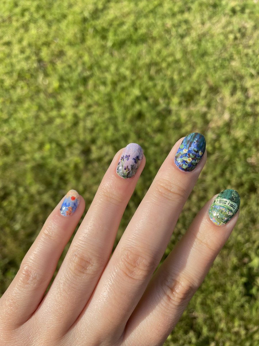 _sarasb_'s tweet photo. casi me quedo sin ojos pintándolas pero uñas de monet ole ole https://t.co/67Y9KY83LS