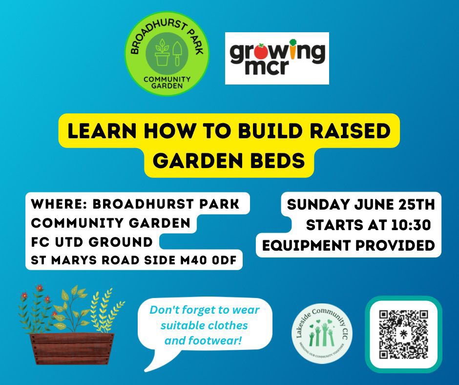 Broadhurst Park Community Garden (@bpcommunitygdn) on Twitter photo Help us build on a great start!
Info on the next session:
Don't fancy building the beds? We will also be painting the existing beds, spreading some bark and planting some bits 👌
<a href="/LakesideCic/">Lakeside CIC</a> <a href="/SowtheCity/">Sow the City</a> Help us build on a great start!
Info on the next session:
Don't fancy building the beds? We will also be painting the existing beds, spreading some bark and planting some bits 👌
<a href="/LakesideCic/">Lakeside CIC</a> <a href="/SowtheCity/">Sow the City</a>