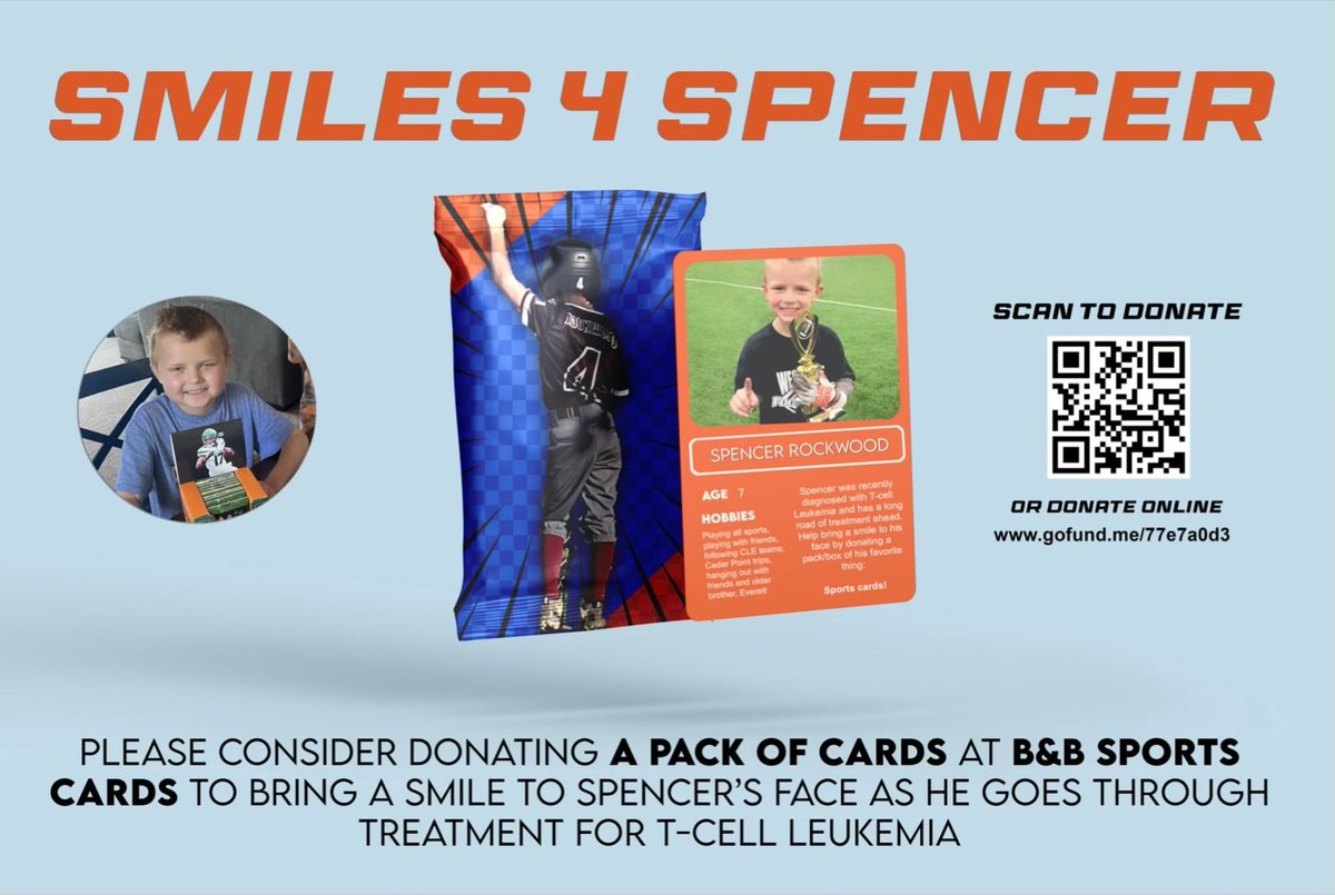 Go check out B&amp;B sports cards in Fairview. Buy Spencer a pack of cards.
#ourDawgSpencer #hobbyfriends
