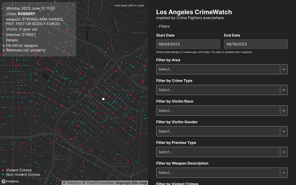 csb-ydksp-ashen.vercel.app - CrimeWatch remastered.

#losangeles #crime #data #deckgl #mapbox