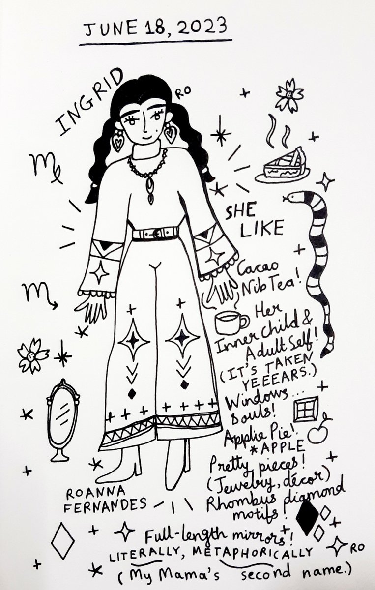 RoannaFernandes's tweet photo. 1️⃣0️⃣3️⃣ Women of my World: Ingrid 

by Roanna Fernandes 

Medium: Youva sketchbook 
Tool: a Trusted black gel-ink pen 

Notice: Made on Canva 

#Clothes #Datenight #Dressingup #June #LittleWomen #Neptunia #RoannaFernandes #studiojupiter #WomenofMyWorld #WomenofMyWorld23 https://t.co/VSkh3byhlU