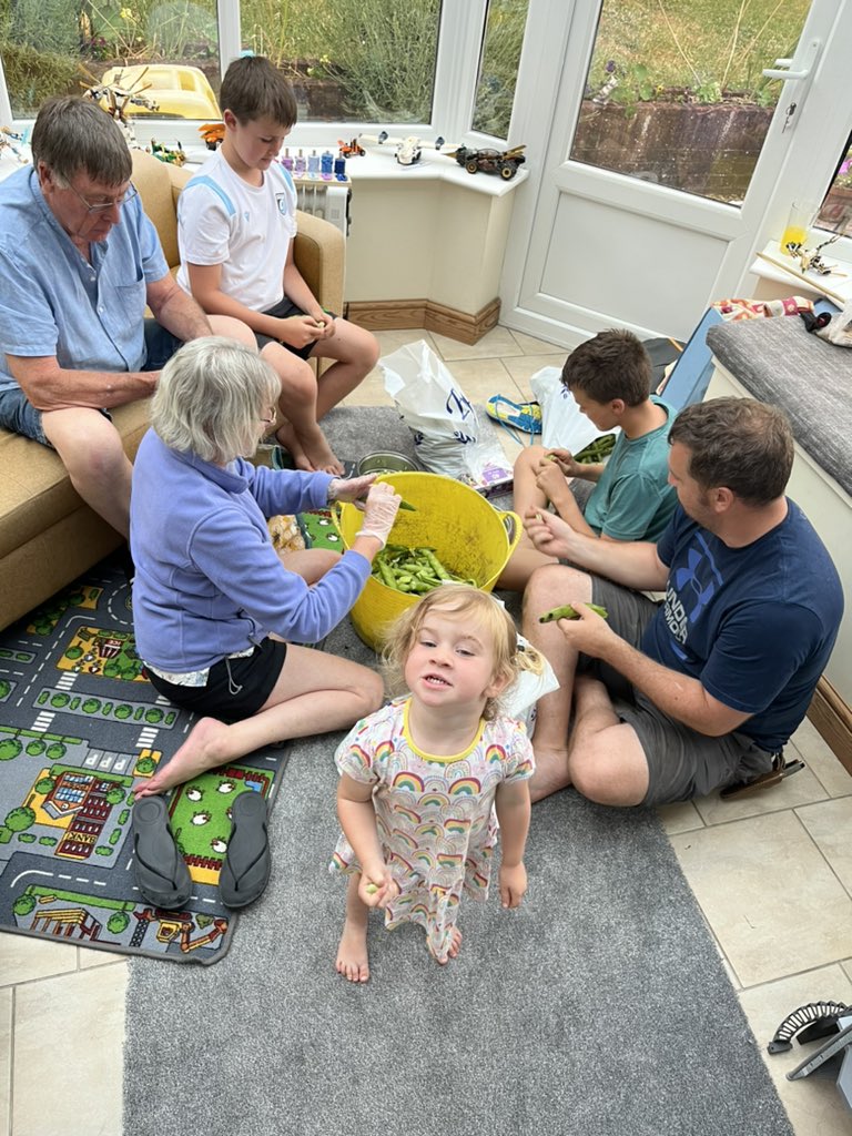 Seeder_Wood's tweet photo. Broad Bean De-podding… it started raining so we retreated inside! Many hands make light work 🙏🏻😇 https://t.co/MSwXagCFDM
