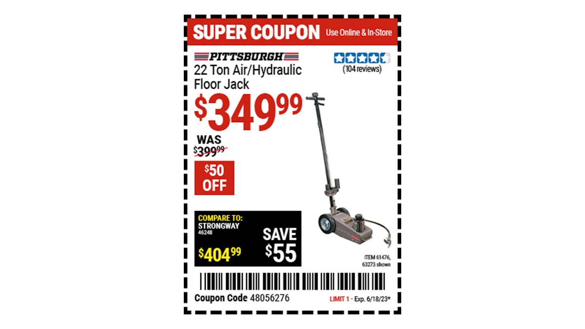 Harbor Freight on Twitter "Buy the PITTSBURGH AUTOMOTIVE 22 ton Air