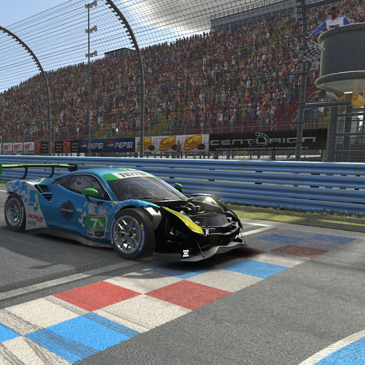 How it started.....How it ended! 🏆🥇

Great work Team Charlie!

<a href="/WGI/">Watkins Glen International</a> #Watkins6H #Winning #IMSA #GTD #Endurance #simracing #SpecialEvent