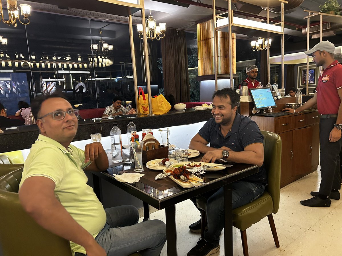 Had the pleasure of reconnecting with a very close friend today eve, Sujeet Singh Srinet, my MBA roomie who now become a highly successful trader in the FNO. 

An enchanting evening as we memorie together about our time at ICFAI Hyderabad, the companies we worked for side by side…