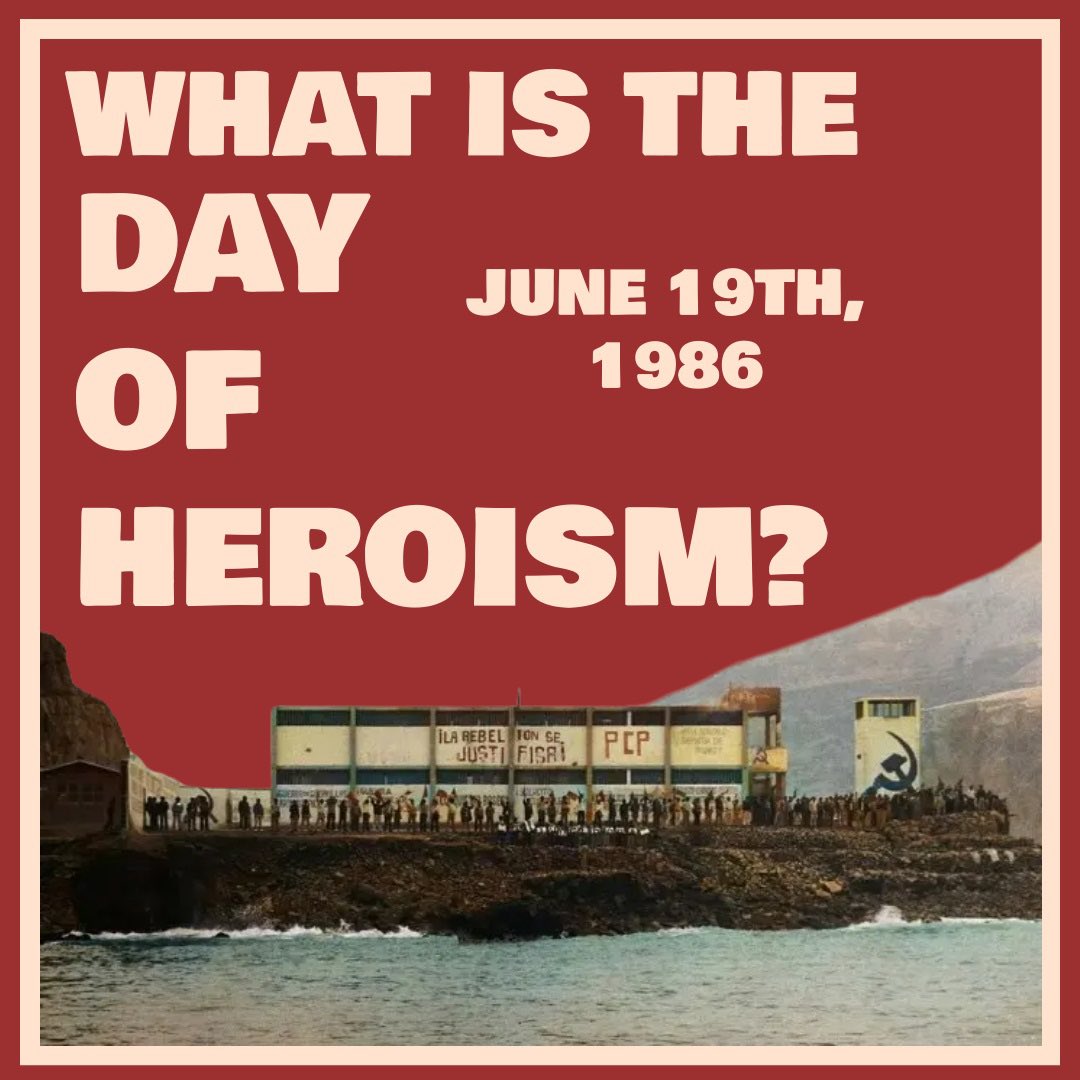CltRevStudy's tweet image. On this day 37 years ago over 250 political prisoners at three separate prisons in Peru began their two day revolt.  

Long Live the Day of Heroism!