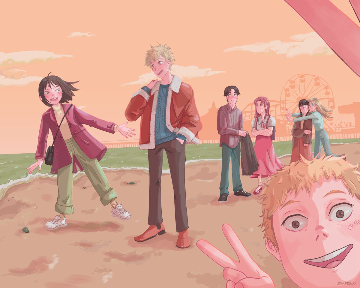 The kiddos at the beach! 🏖🧣

 Anyone else is dreading tomorrow too? I need more Tuesdays  blessed with the wholesomeness that came with each episode of #skiptoloafer . I'm also up to date with the manga so I'll have to be strong and wait 🥲