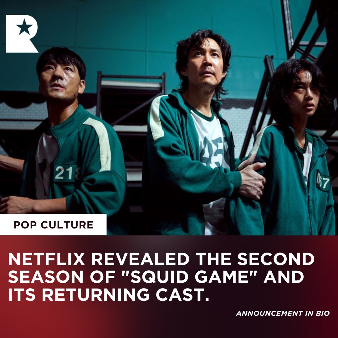 raperican's tweet image. A second season of #SquidGame is coming. 👧🏻📺

@netflix  announced #LeeJungJae, #WiHaJoon, #GongYoo, and #LeeByungHun will be reprising their roles from the first season. 🎬✨

Announcement: linkin.bio/raperican

#Raperican #SquidGameS2 #TUDUM