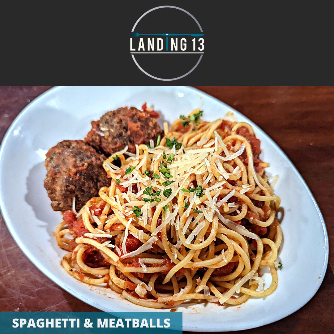 Kids love our delicious Spaghetti & Meatballs! Come on over to Landing 13 and enjoy a wonderful dinner for the whole family!

#Landing13
#Porterville
#SpaghettiAndMeatballs
#Spaghetti
#Meatballs
#Kids
#Children
#KidsMenu
#ChildrensMenu