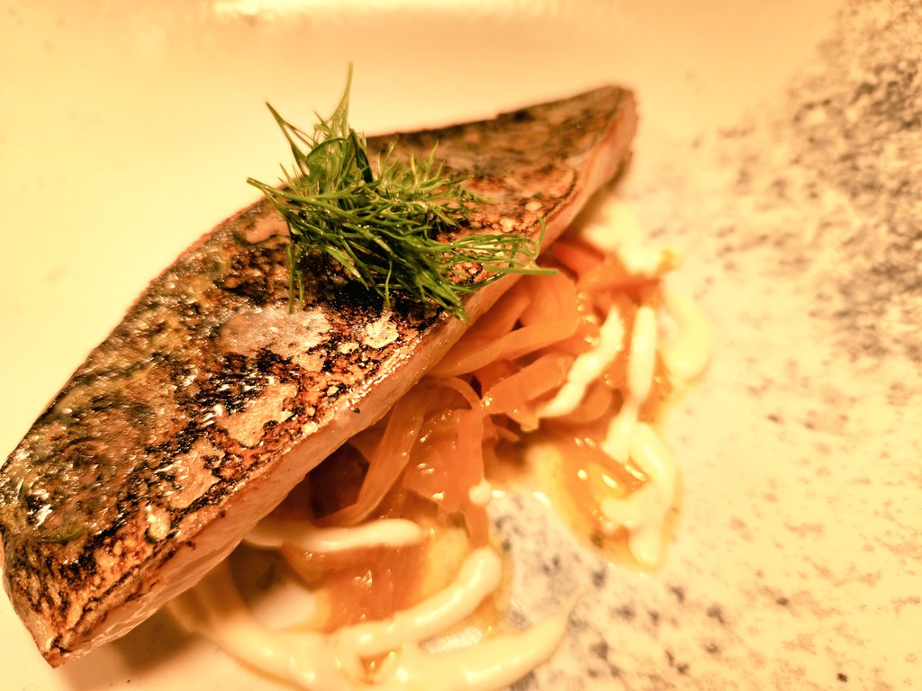 Mackerel, Vegetable Escabeche, Saffron.On Father's Day menu <a href="/TheClubatGoffs/">The Club Hotel at Goffs</a> @marketcanteen <a href="/BluePrintFood/">Adam Keegan</a>