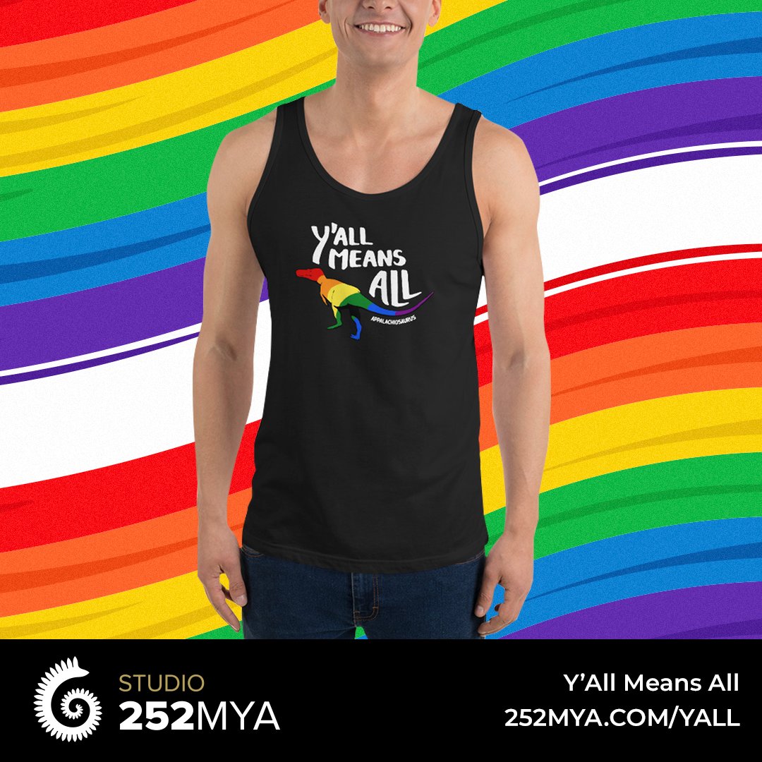 studio252mya's tweet photo. Here is one of our most popular #pride themed designs.
This country-talkin' #Appalachiosaurus is available as stickers, shirts, top tanks and mugs.
Illustration by Angela Connor
https://t.co/JOqrqeF9vq https://t.co/w5bWNgeLR2