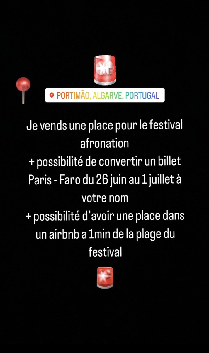 DaMathaSylvana's tweet photo. Je vends une place VIP pour afronation au Portugal https://t.co/ysC7DUNQQy