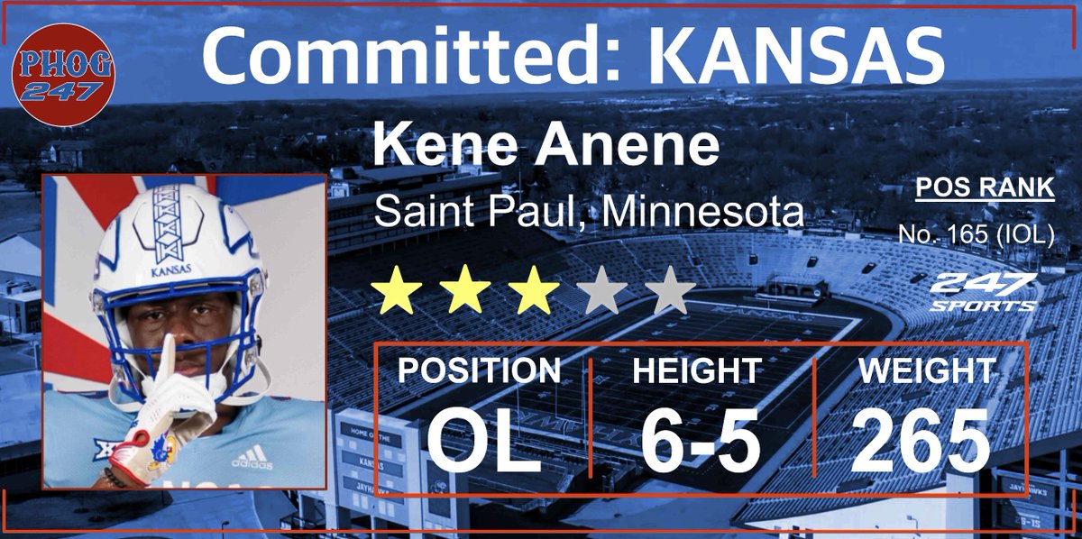 BREAKING: #kufball lands its second offensive lineman in the 2024 class, getting a commitment from Kene Anene. 

Story: 247sports.com/college/kansas…

@MSwain247 breaks it down: 247sports.com/college/kansas…