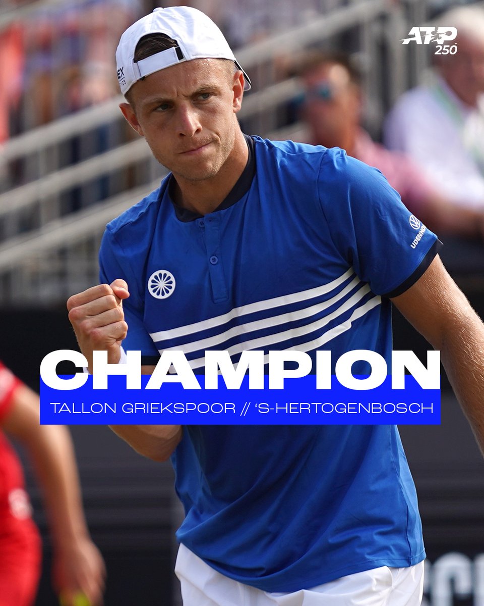 atptour's tweet photo. 2️⃣nd ATP Tour title for Griekspoor 🏆 ✅

@Griekii topples Thompson 6-7(4) 7-6(3) 6-3 to claim the title in 's-Hertogenbosch.

@LibemaOpen | #LibemaOpen https://t.co/SELMlqbM1V