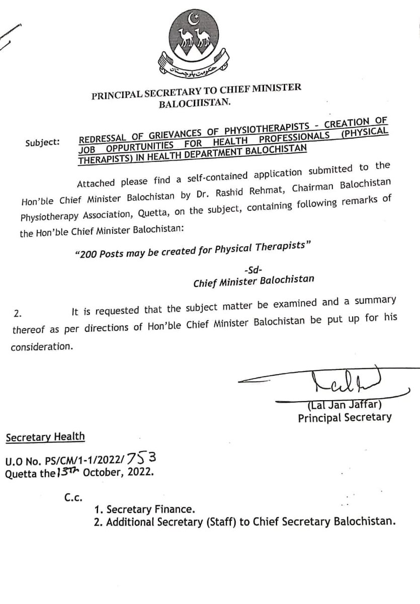 Maqbool_Baloch1's tweet photo. Physiotherapists have been trying for their allocated seats which were promised by CM and Govt but unfortunately despite several promises it remained in the papers. Kindly look into this matter.
@AQuddusBizenjo @Senator_Baloch @MalikSikandarK2 @LalaRasheedPK @HealthDepartme5 https://t.co/rQv42MLRFU