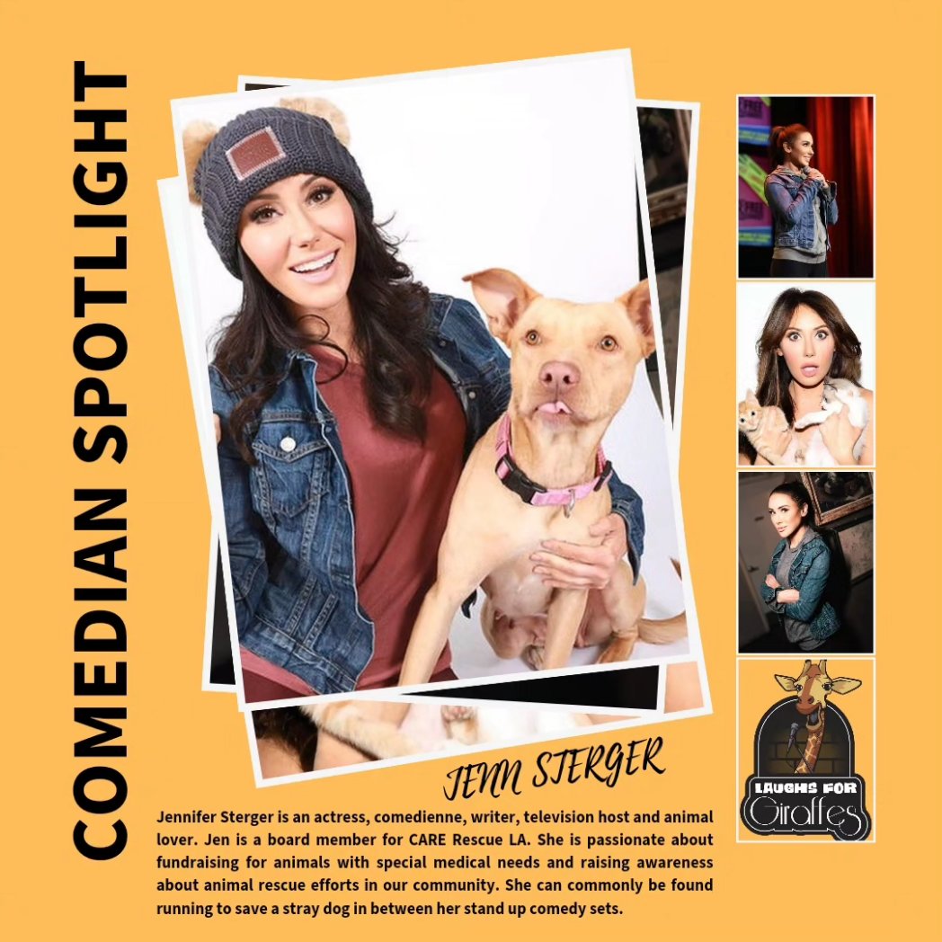 Laughs4Giraffes's tweet photo. We can't think of anyone more passionate then @jennifersterger We are absolutely thrilled to have her in our show!♥️🦒❤️   #laughsforgiraffes https://t.co/ehcvO9b39C https://t.co/xiLV4jPtpG