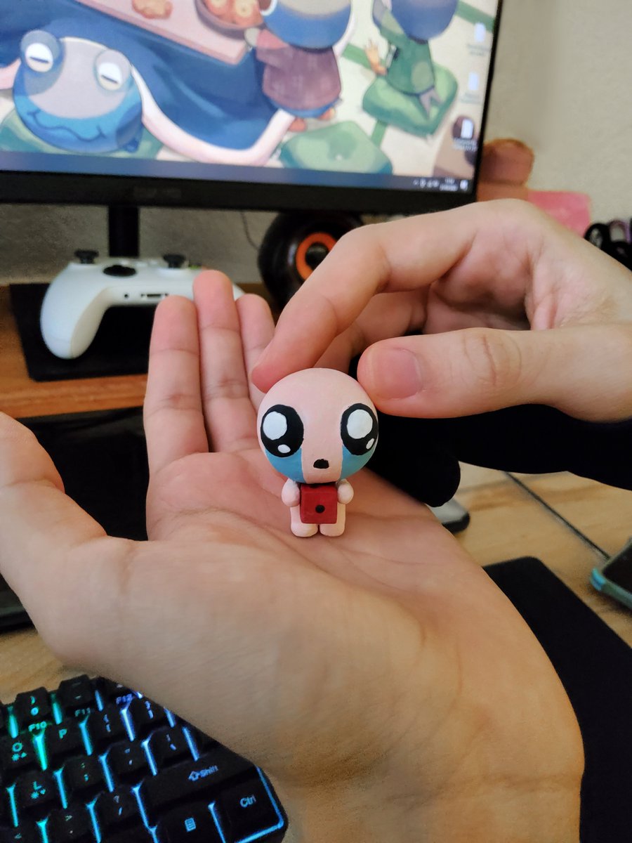 yatpher's tweet photo. Not long ago, my girlfriend made this amazing Isaac figure, I loved it! @edmundmcmillen
.
.
#bindingofisaac #isaacrepentance https://t.co/m1BwvbnhTX