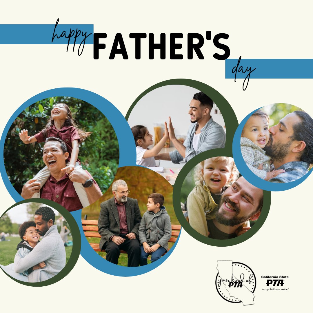 Happy Father's Day to all the dads, male adult caregivers, and other father figures!  Visit our website to learn more about the importance of whole family involvement in the lives of children and youth: zurl.co/qVur   #PTA4Kids #YourKINDofPTA