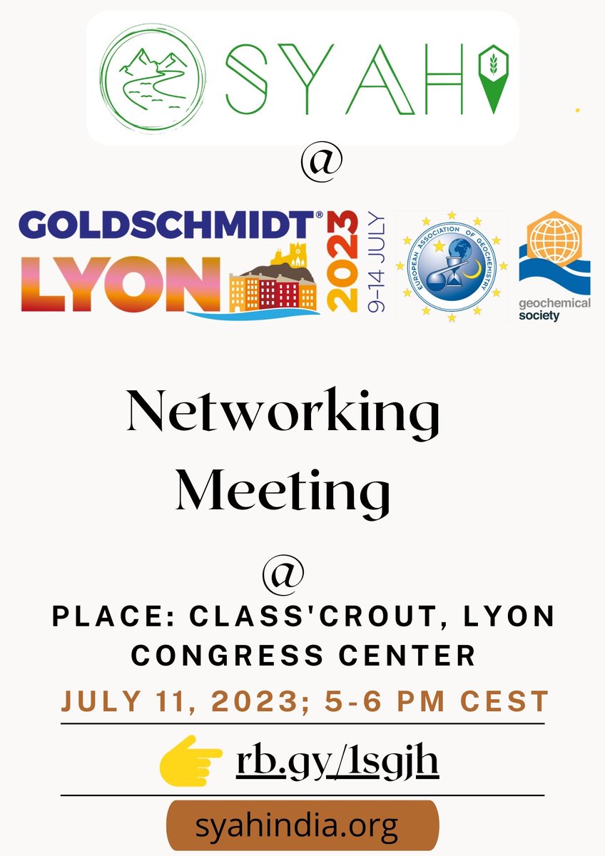 syahindia's tweet photo. Kindly join #SYAHI's Networking Meeting at Goldschmidt 2023 in Lyon, France
Register here
https://t.co/Ld0guseKuI
@syahindia https://t.co/9CLZewnxqz