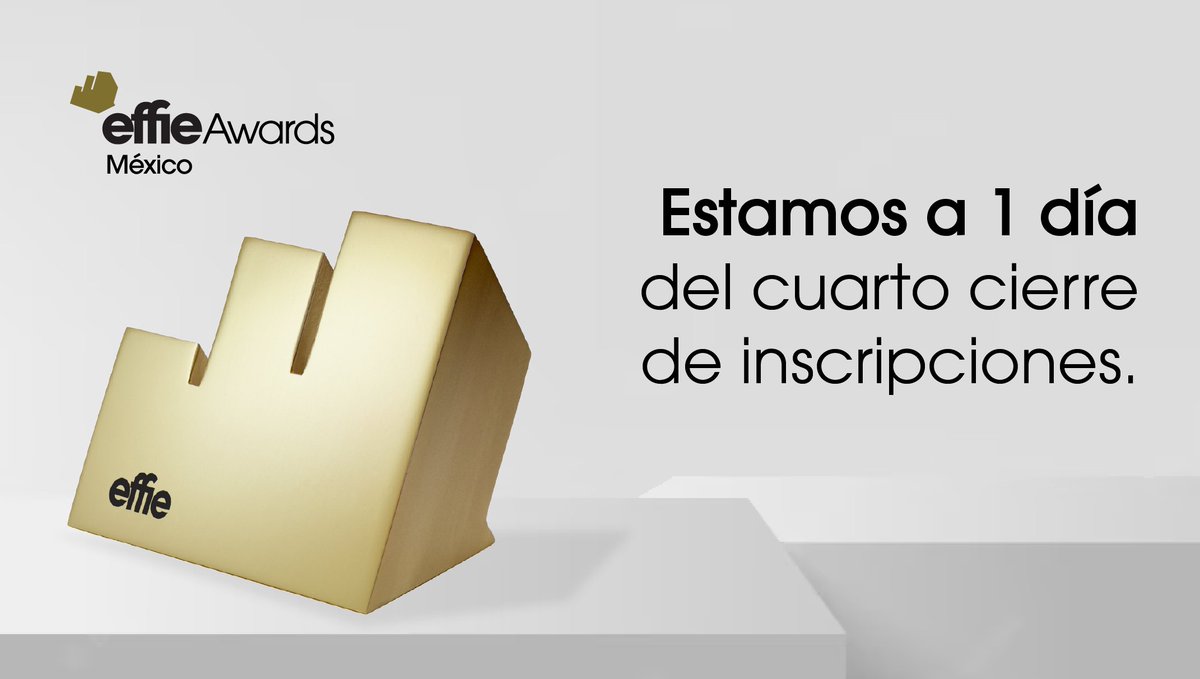 1 día para llegar al final de las inscripciones, sabemos que tu campaña puede ser ganadora, participa por un Effie y sube tu caso en: effie.com.mx/inscribe-tu-ca…

#EffieAwardsMx