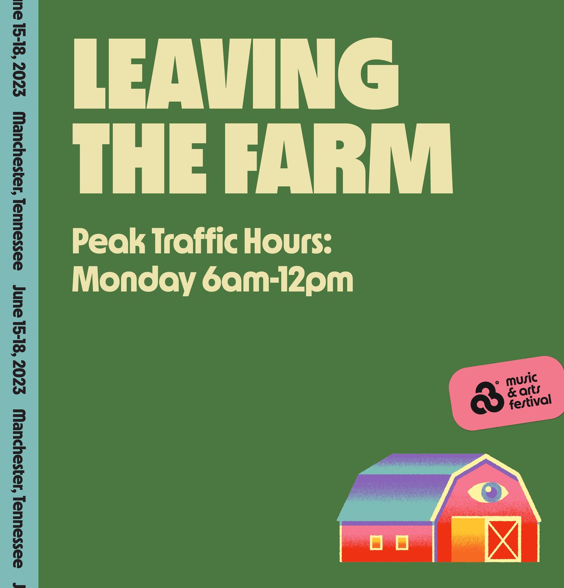 Bonnaroo's tweet photo. planning your departure from the farm? we've added exit options this year to get you on your way as quick as possible 🫡  In addition to the West &amp; East Tolls:  

⛺️ PLAZA 2 &amp; 3 can be routed through Broadway Tollbooth

🚙 STARSHIP SPACEPORT will be routed through Centeroo https://t.co/kipV23IxXE